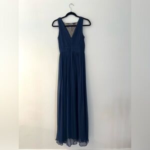 Navy blue floor length dress, size 0/2, Aidan Mattox